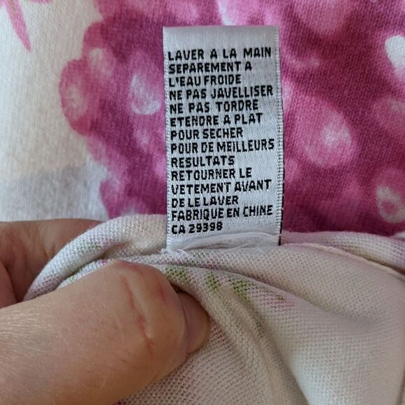 Knitme boat neckline pink berry green leafs sweater Medium @X - Picture 5 of 9